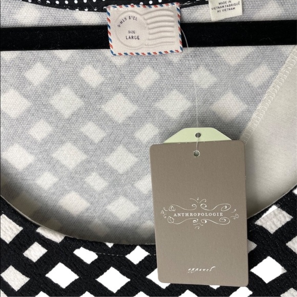 ANTHRO Postmark Sleeveless Peplum White and Blk Top/Blouse - Picture 4 of 5